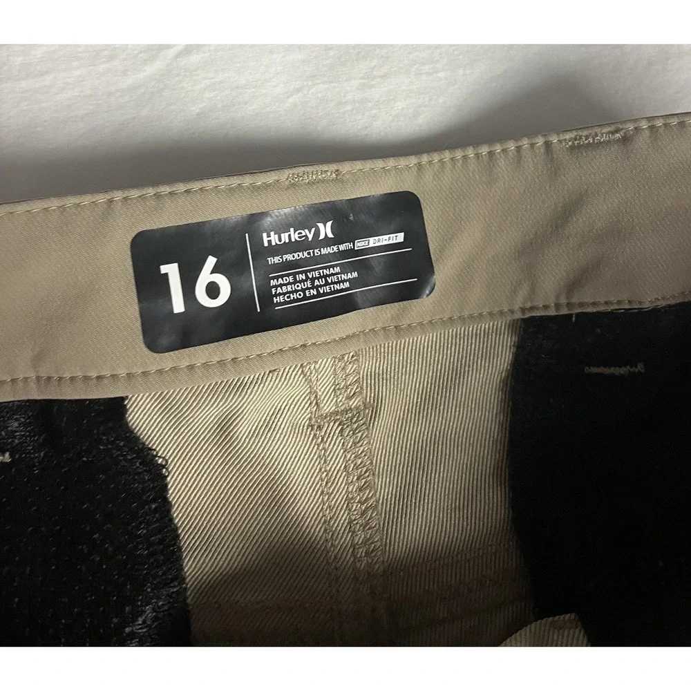 Hurley Hybrid Shorts Kids Nike‎ Dri-FIT Stretch SIZE 16 Tan